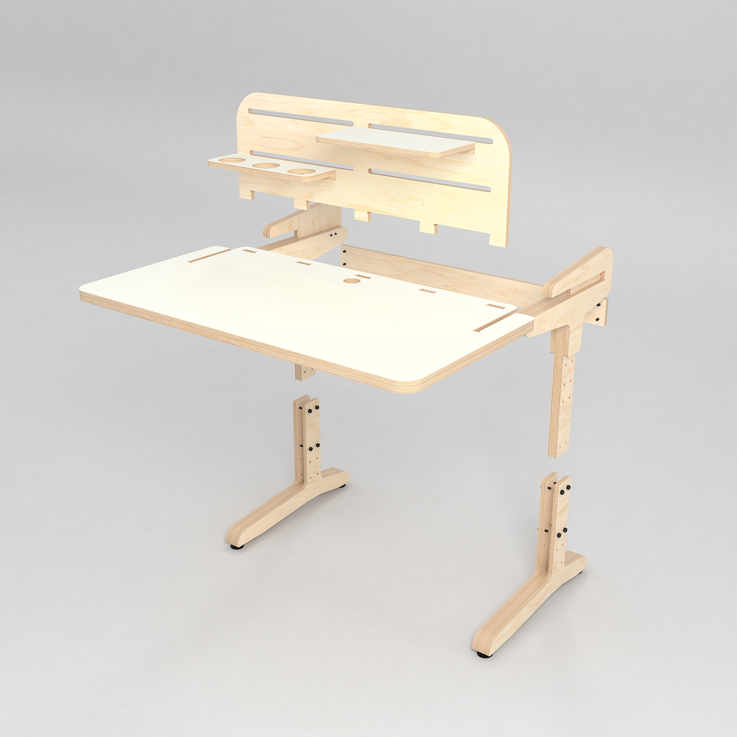 Kids Height Adjustable Desk with Back Board