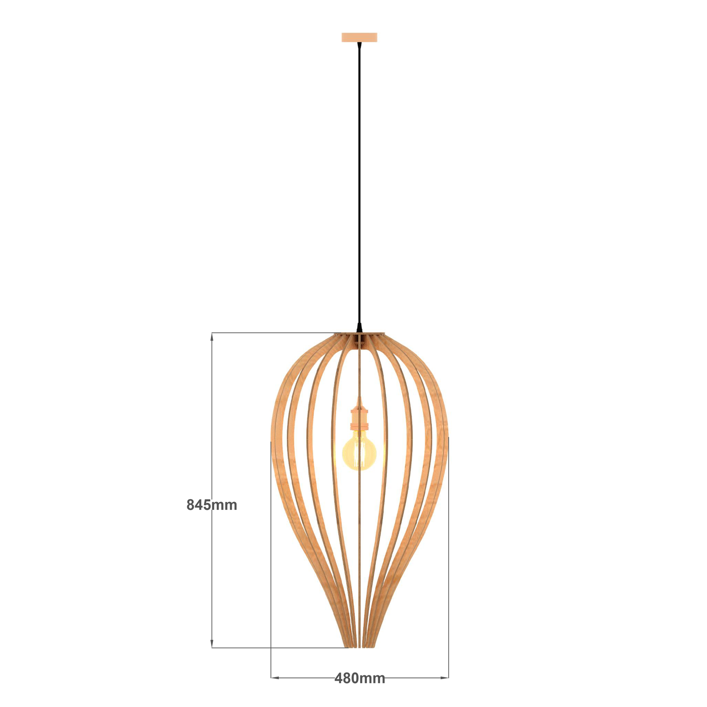 Droplet Pendant Light (6mm Birch Ply)