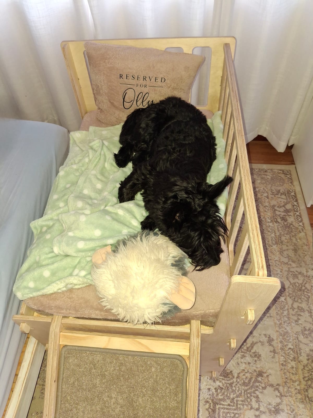 Bedside Dog Bed with ramp (small to medium size dog)