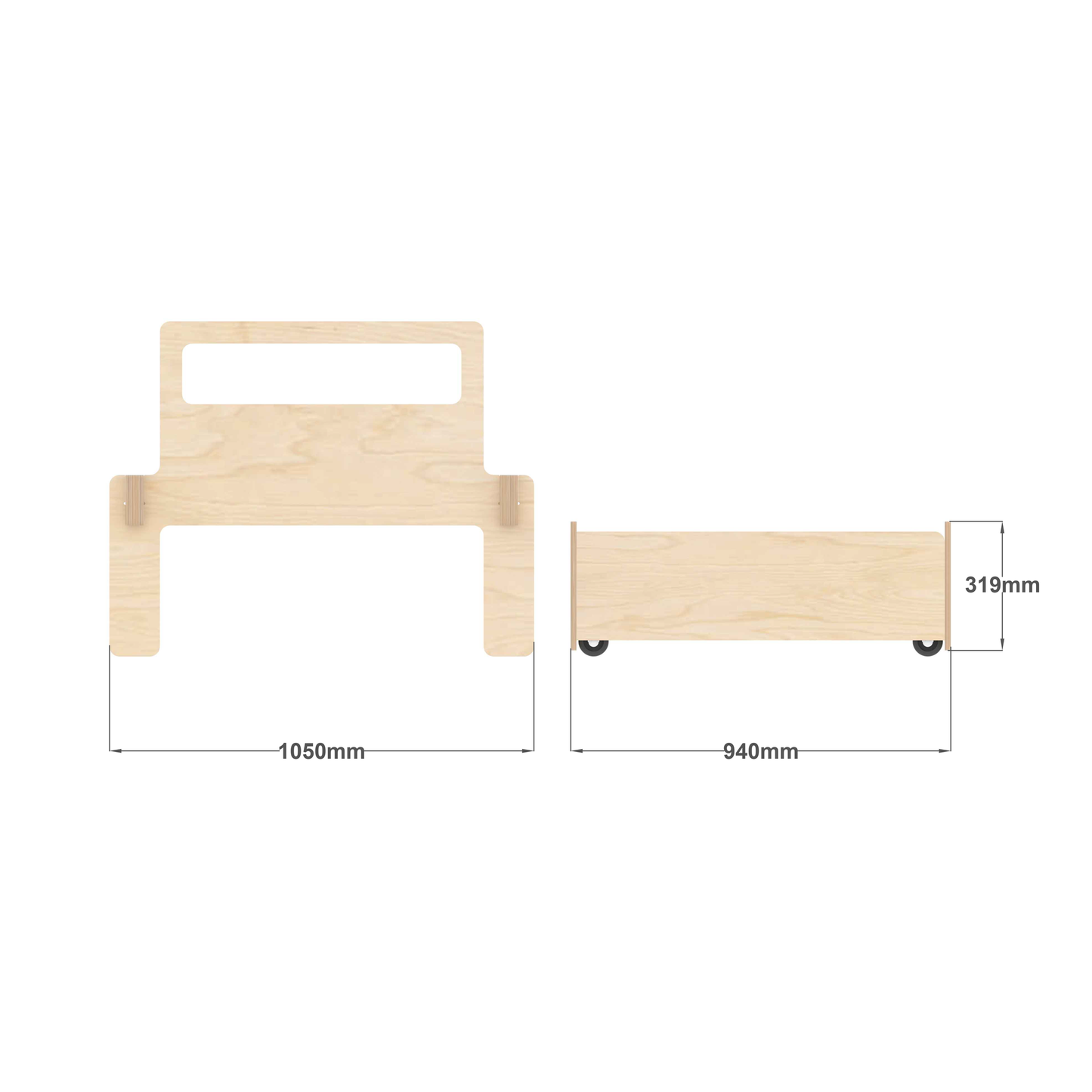 Kids Single Bed Base (with pullout bed)