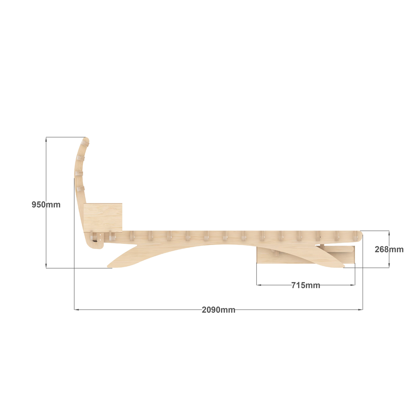 Double Bed Base with Storage Drawer