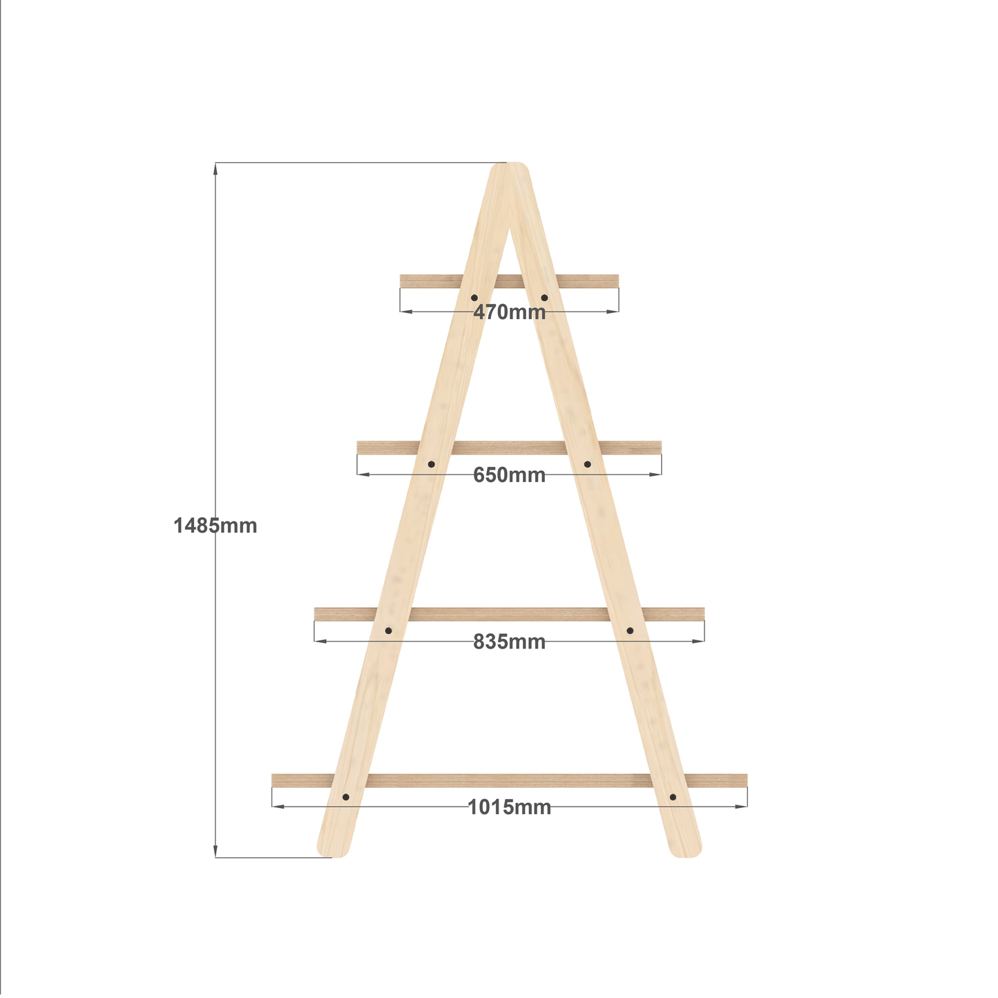 A-Frame 4 Tier Bookshelf