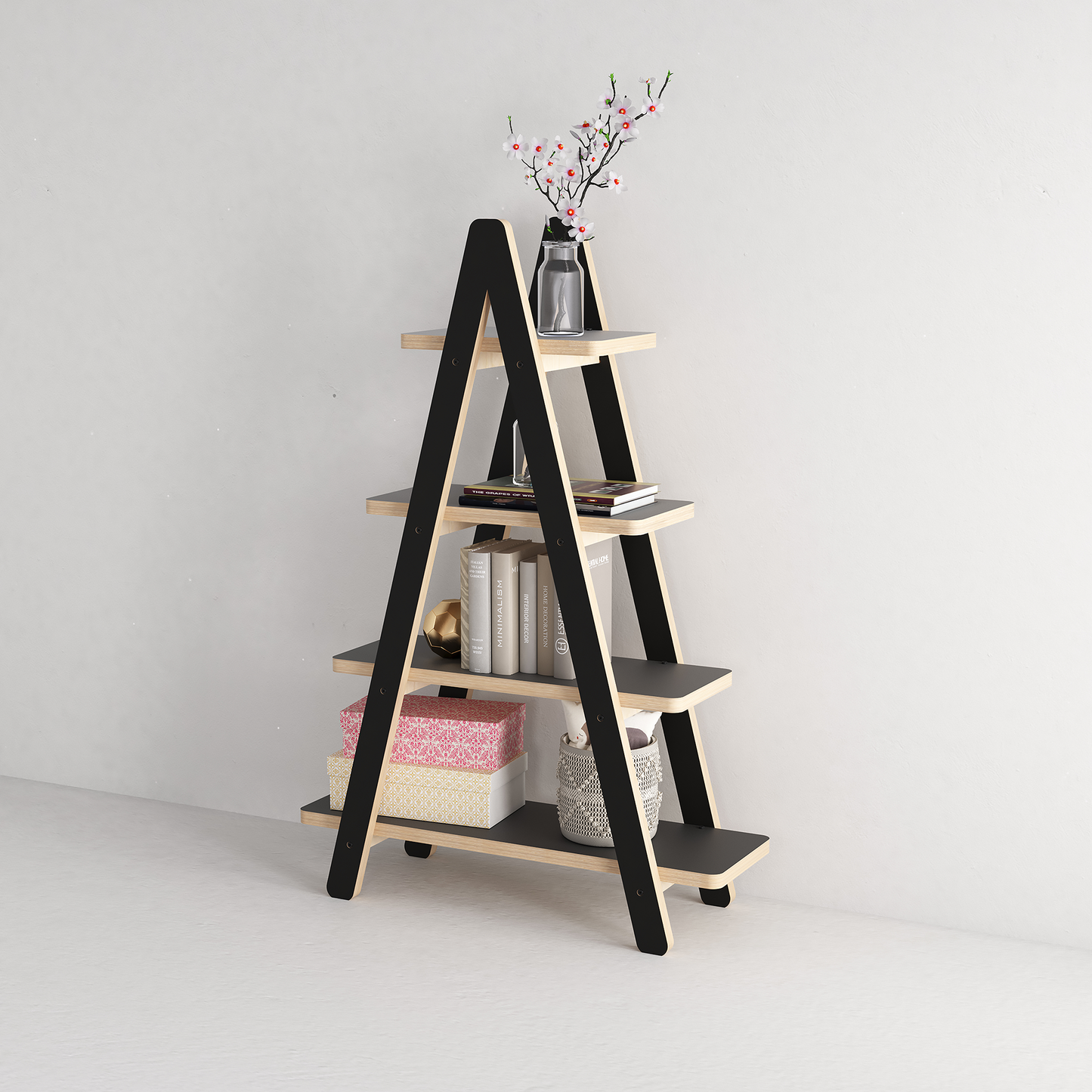 A-Frame 4 Tier Bookshelf