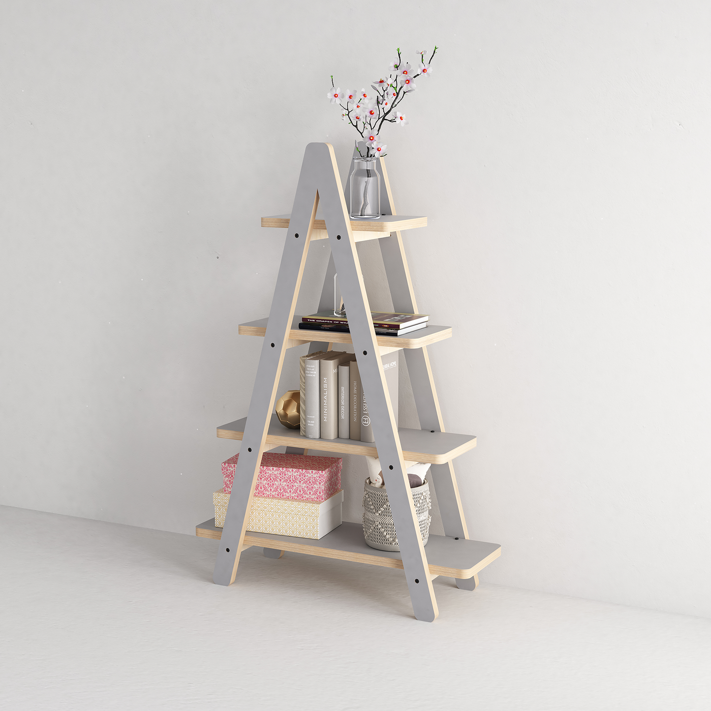 A-Frame 4 Tier Bookshelf