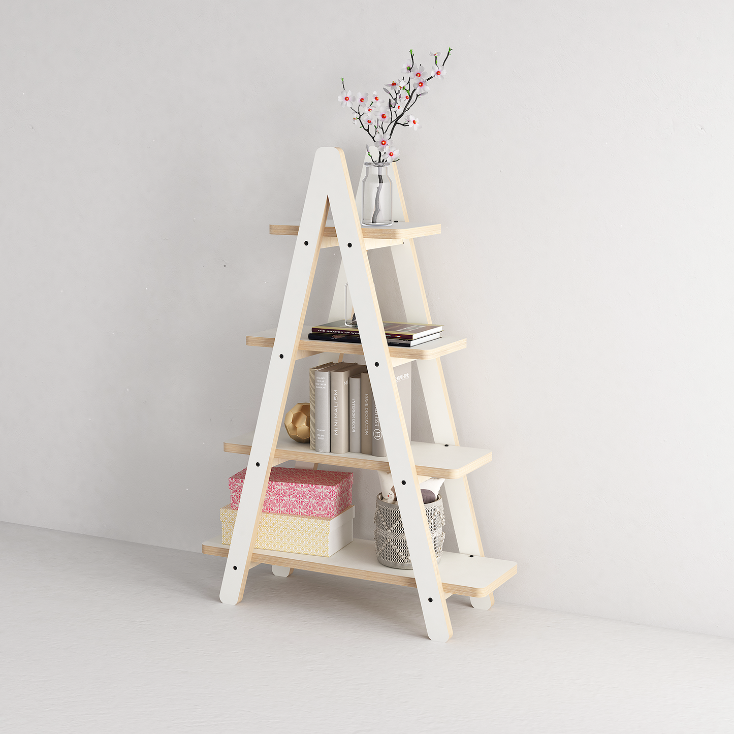 A-Frame 4 Tier Bookshelf