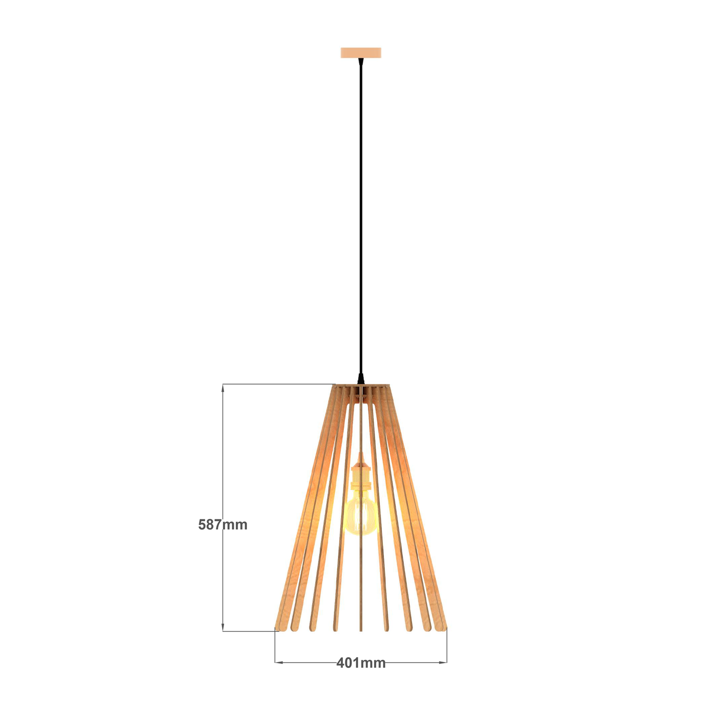 Cone Pendant Light (6mm Birch Ply)