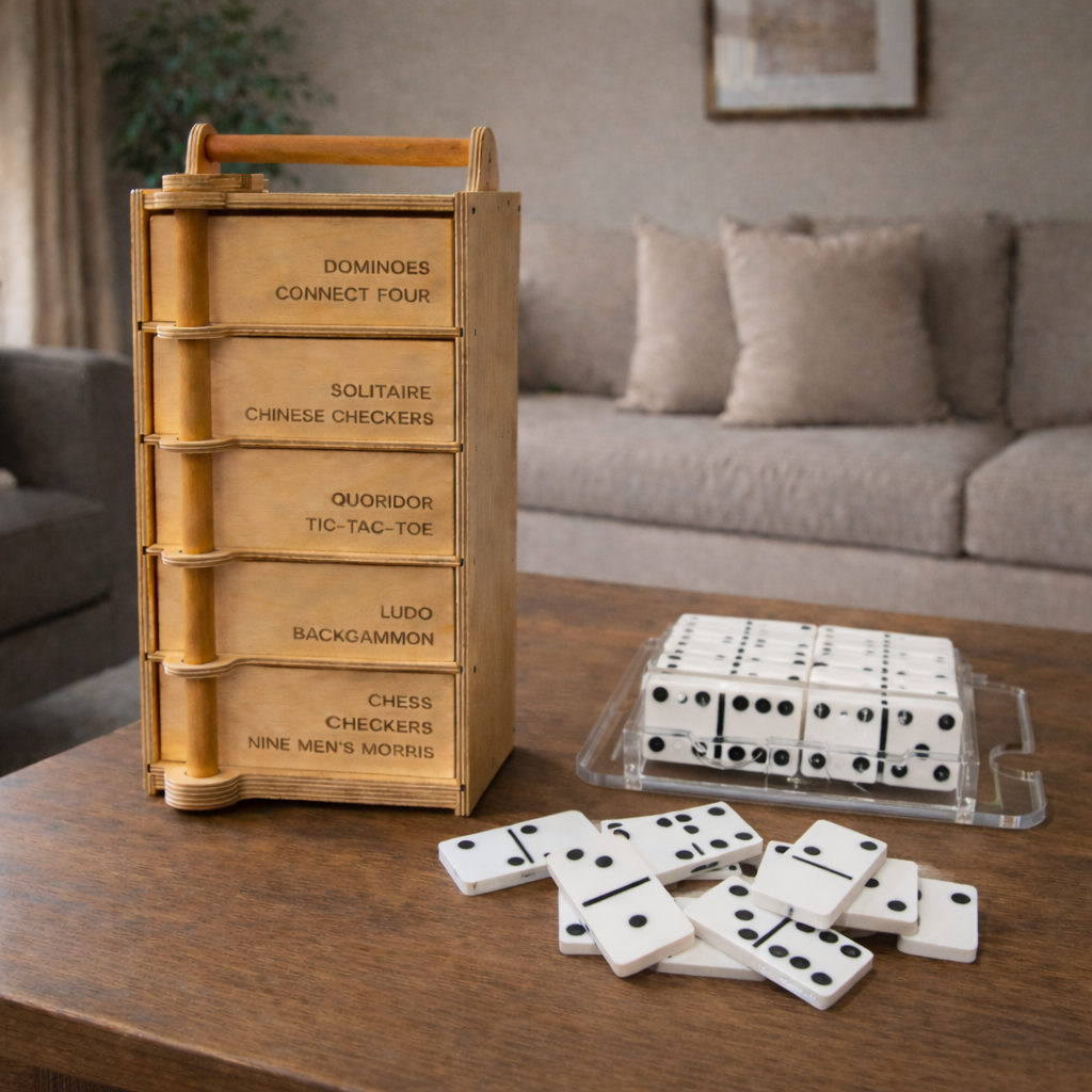 Games Tower – All-in-One Wooden Board Games Set