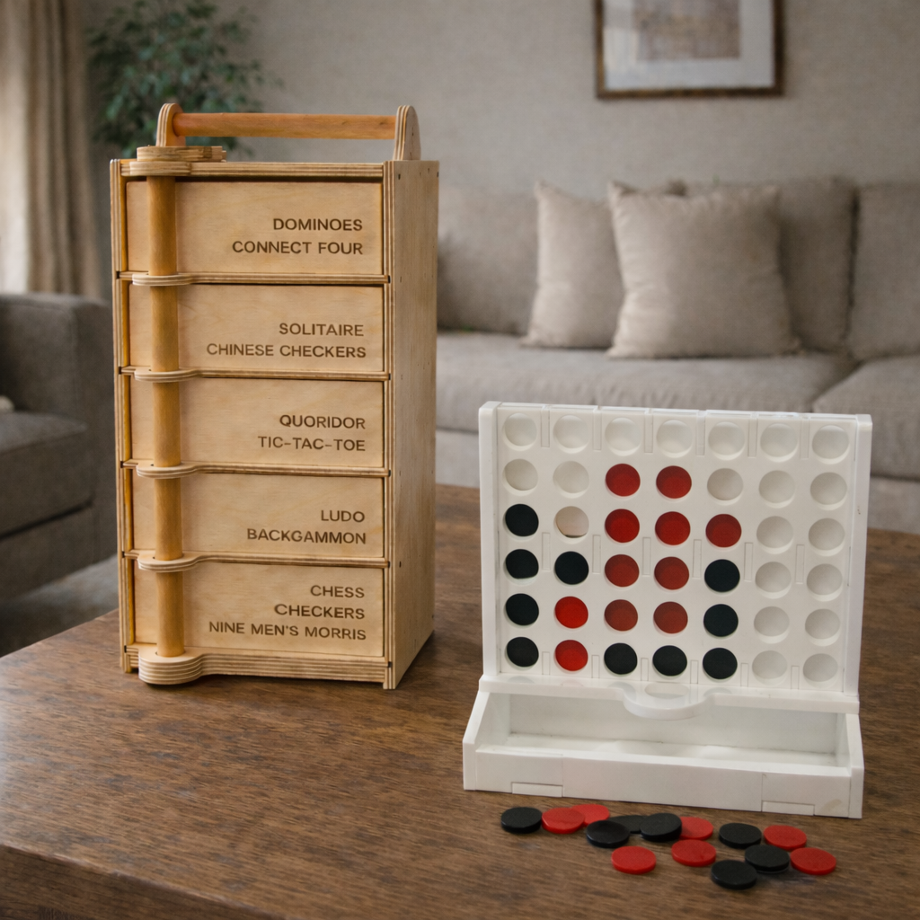 Games Tower – All-in-One Wooden Board Games Set