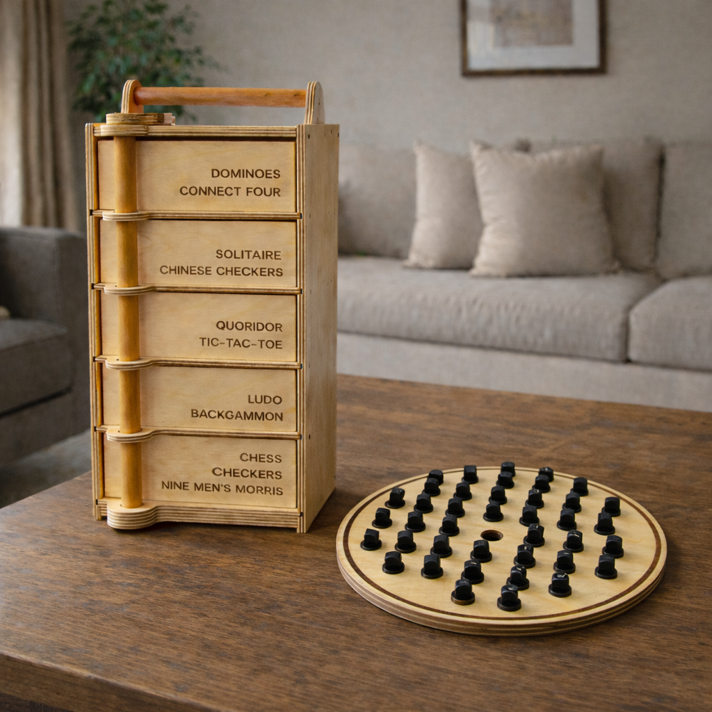Games Tower – All-in-One Wooden Board Games Set