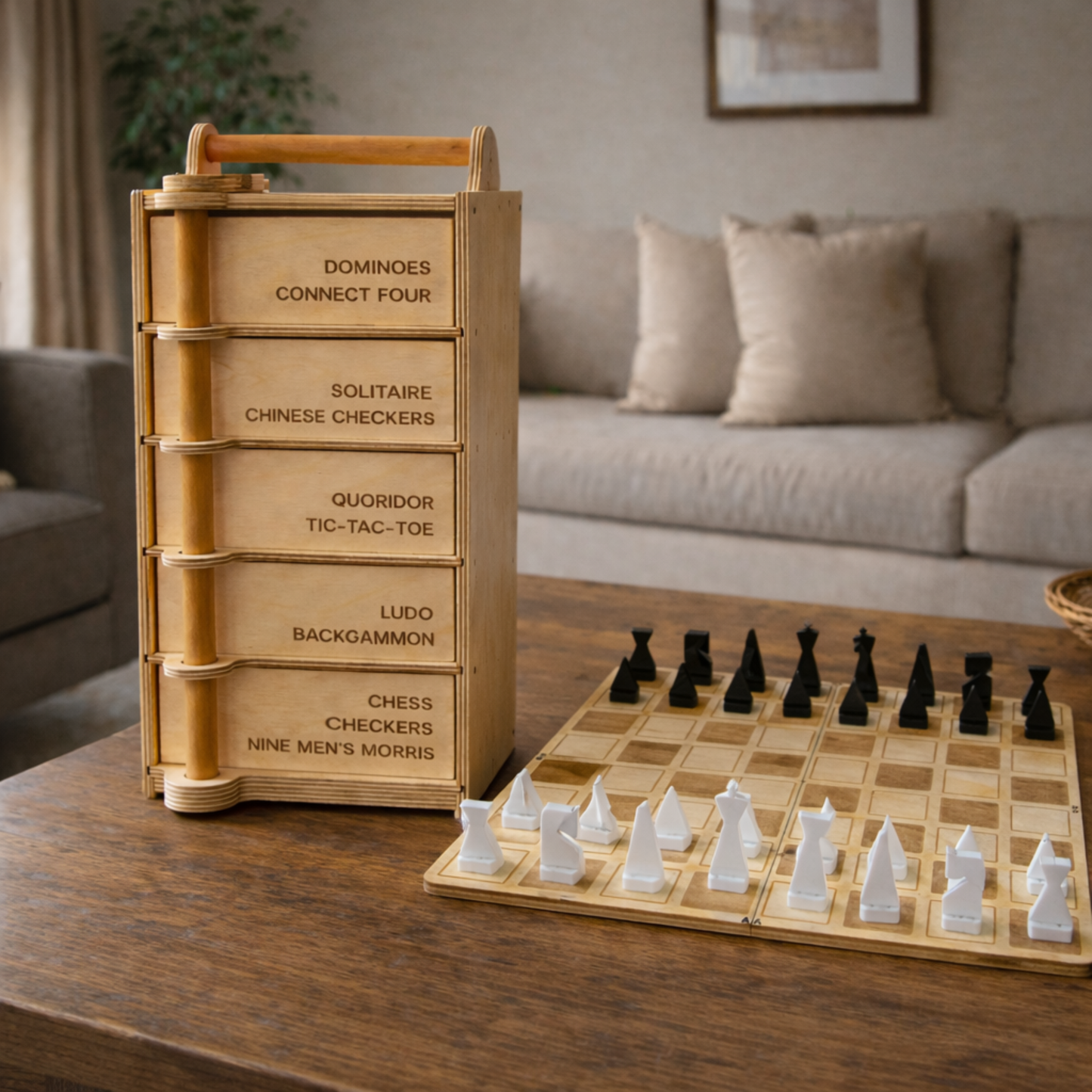 Games Tower – All-in-One Wooden Games Set