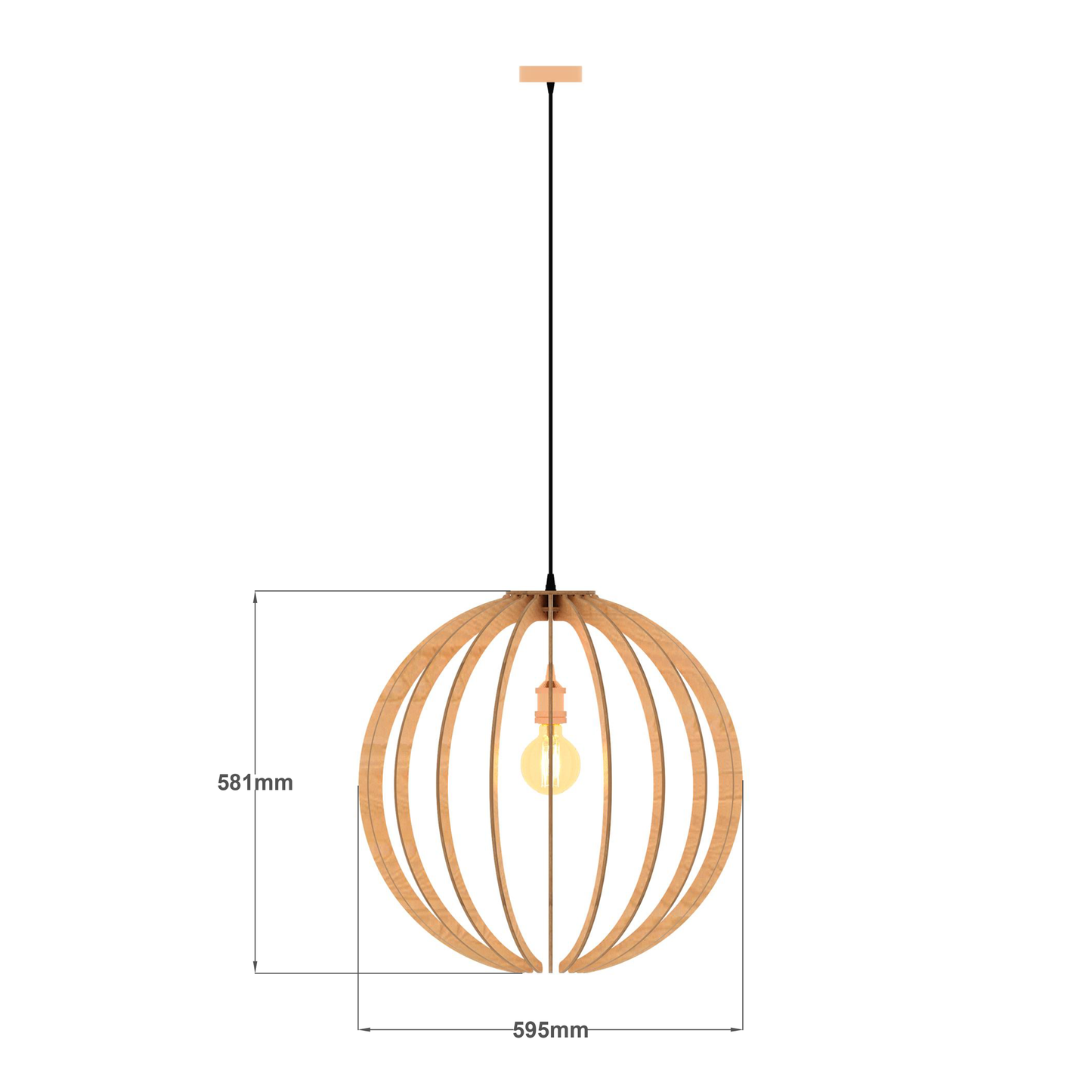 Sphere Pendant Light (6mm Birch Ply)