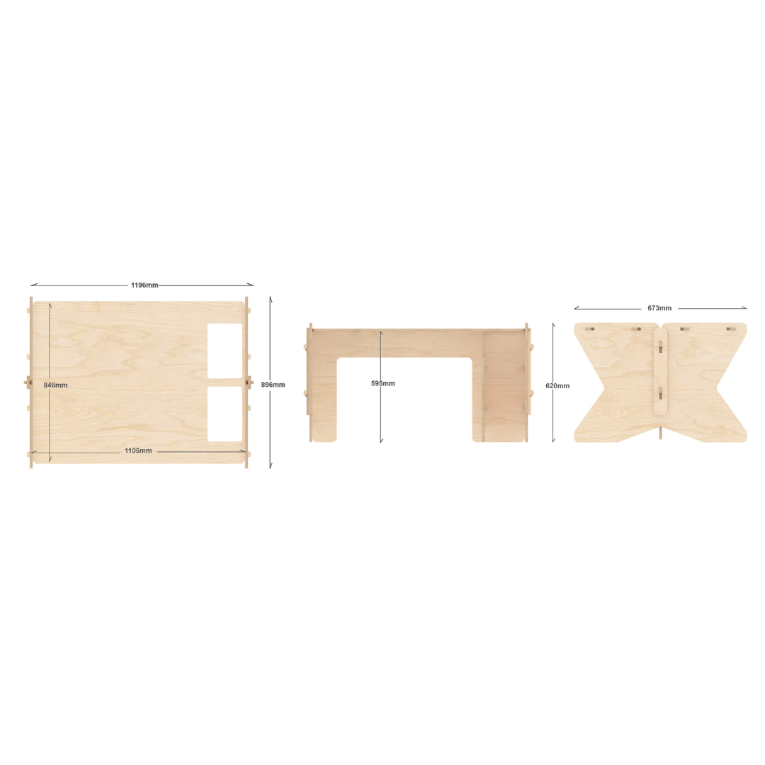 Kids Activity Table and Chairs (double-sided)