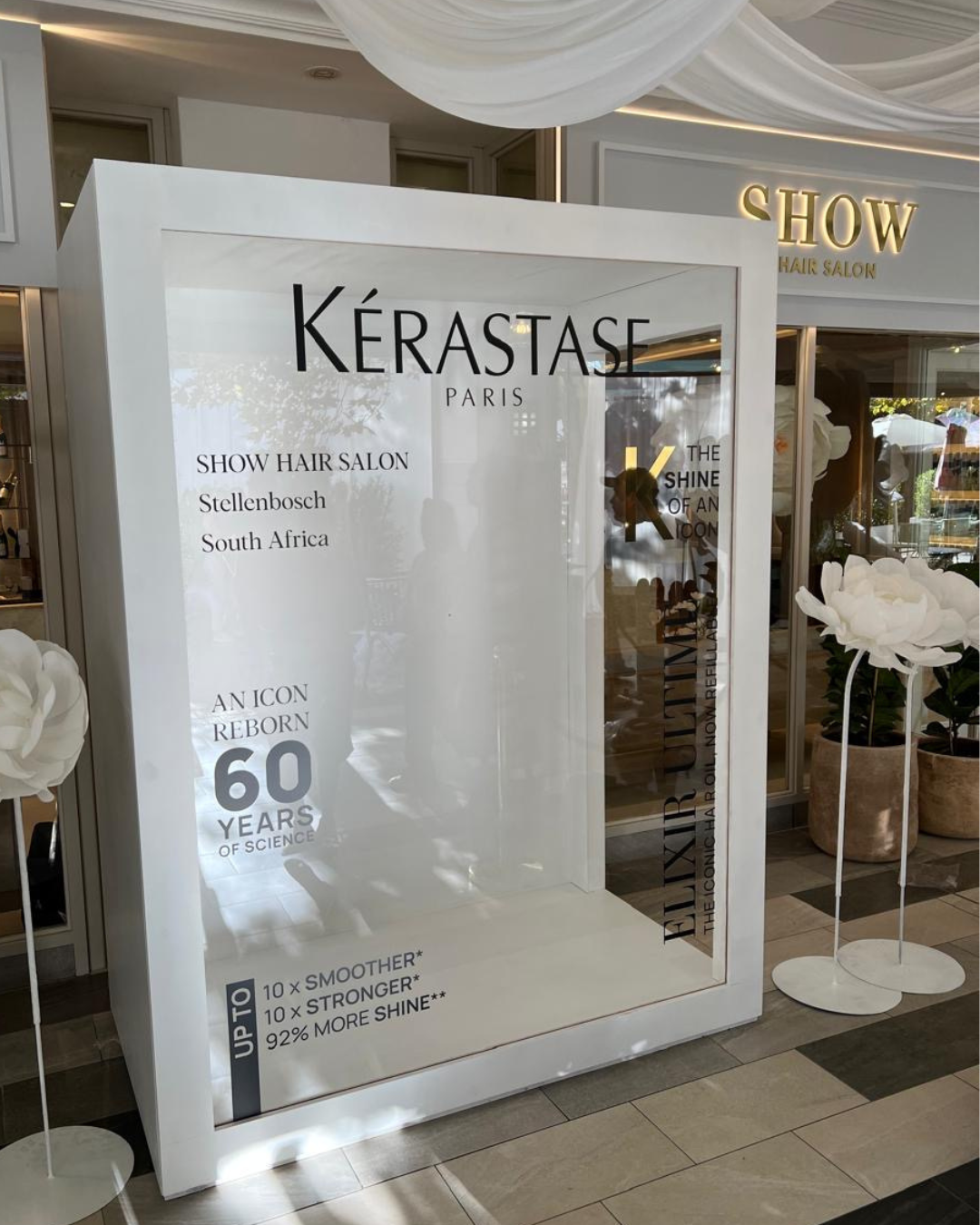 Custom branded event display for Kérastase in Stellenbosch, created by Unique Bespoke Creations