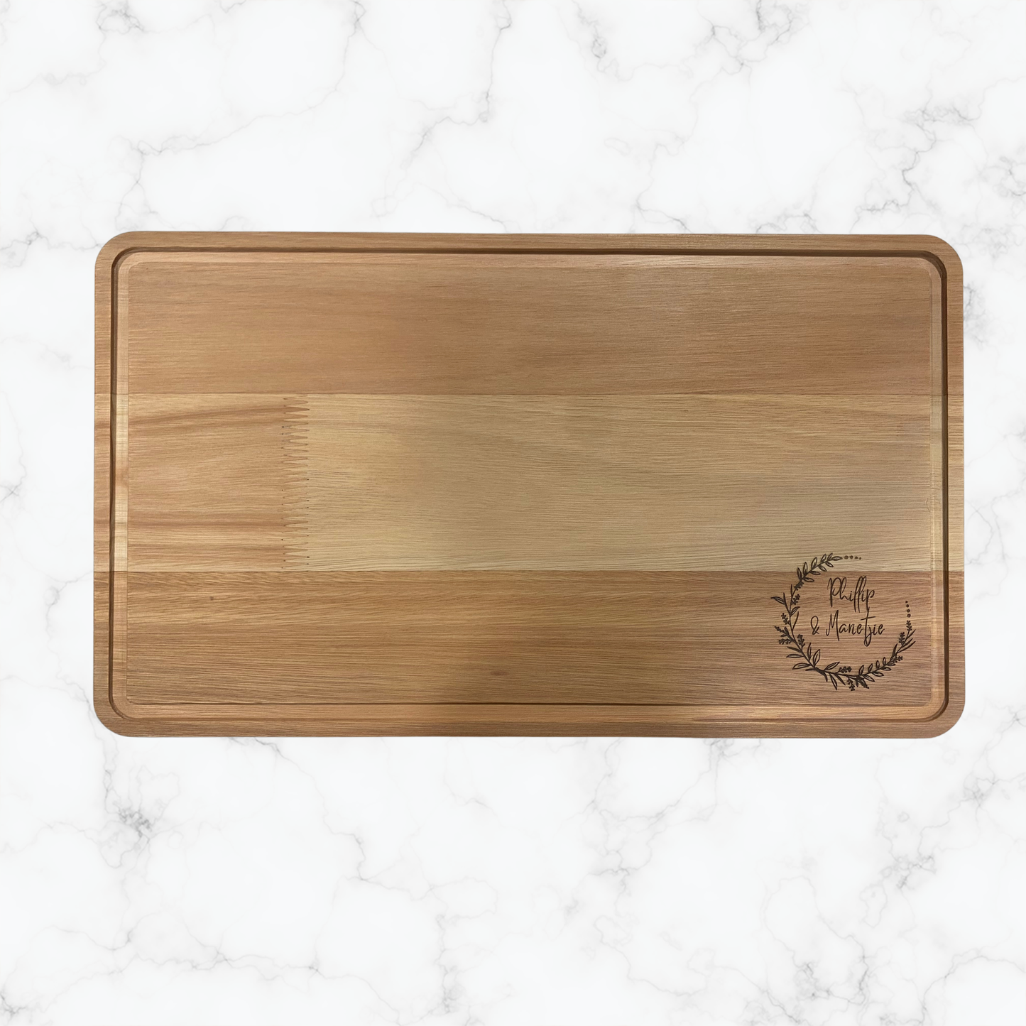 Personalised Endura Grandis hardwood cheeseboard with custom laser engraving