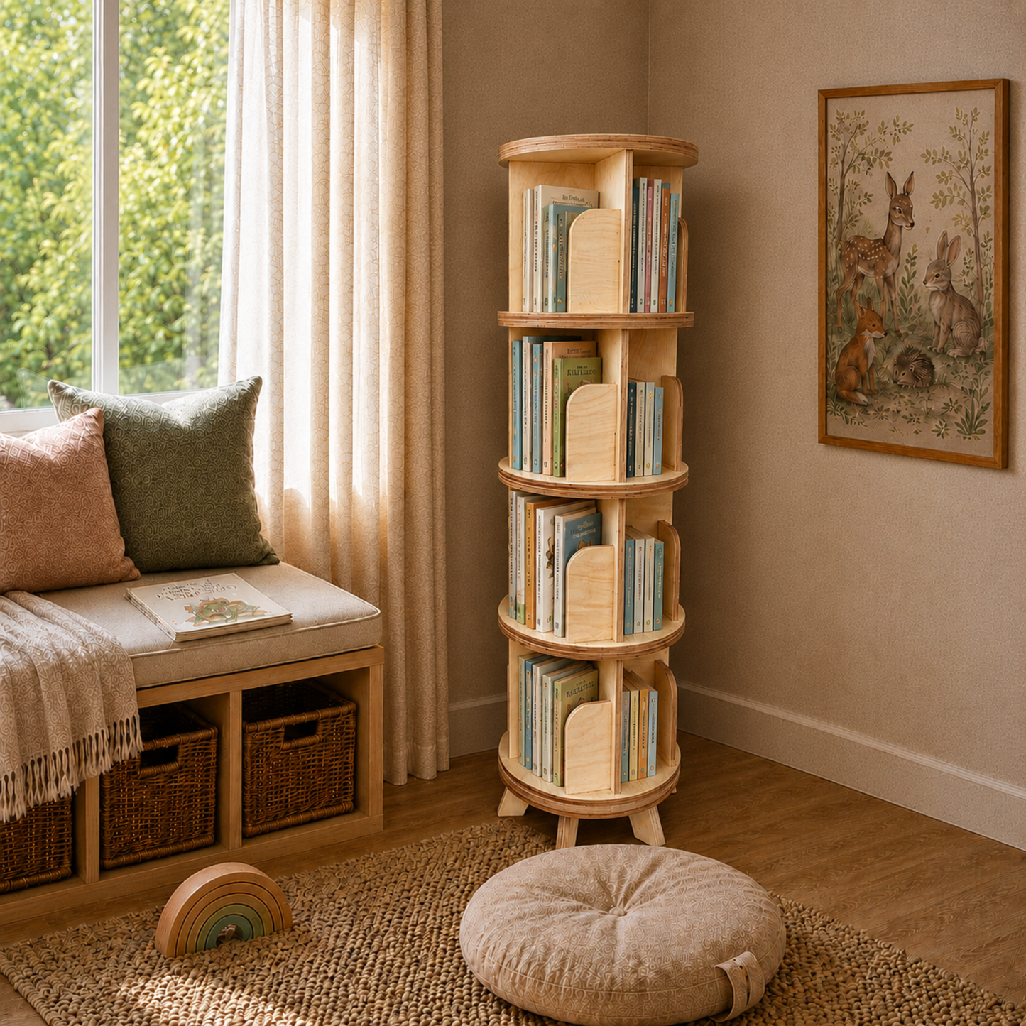 4-Tier Revolving Bookshelf
