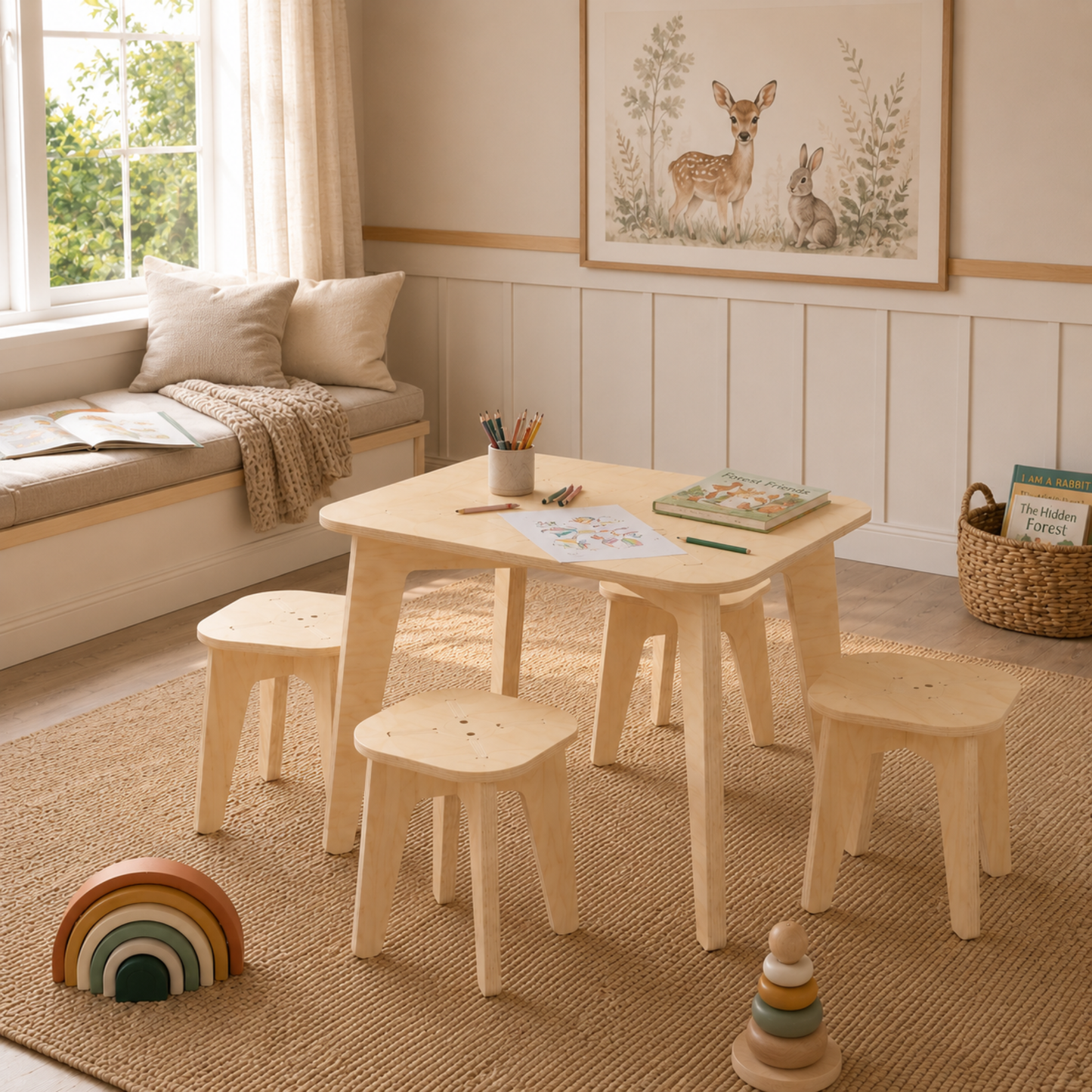 Kids Table and 4 Chair Set