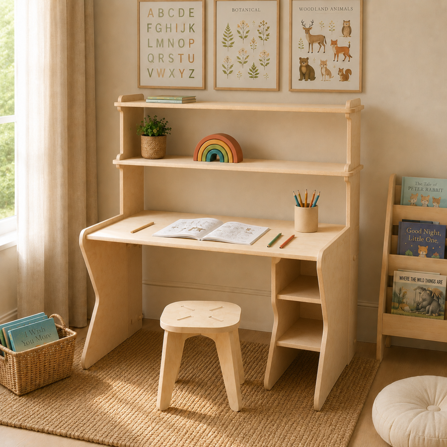 Kids Desk With Hutch and Chair (large)