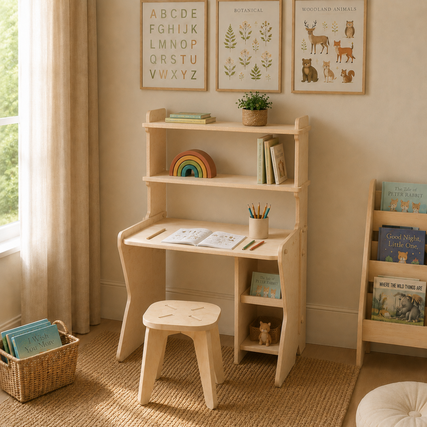 Kids Desk With Hutch and Chair (small)