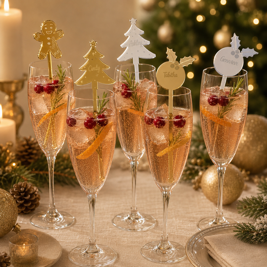 Personalised Christmas Drink Stirrers (set of 6)