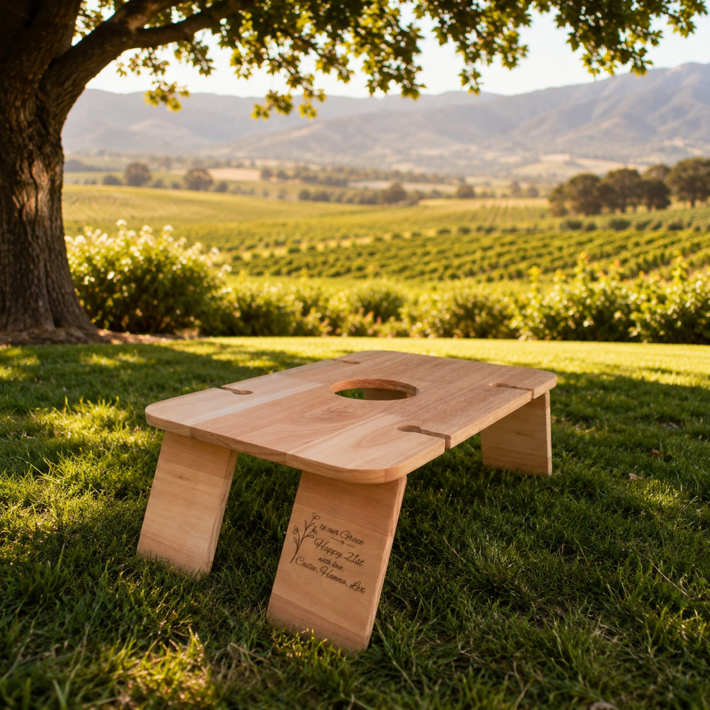 Personalised Foldable Picnic Table with Ice Bucket