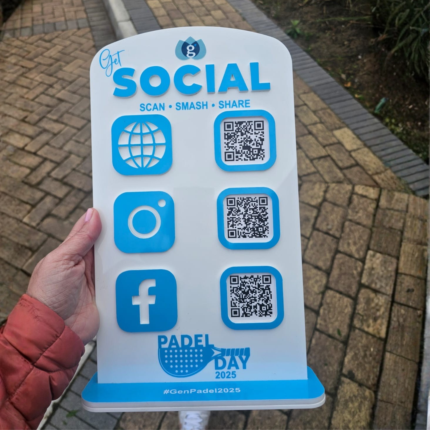 Custom Social Media QR-Code Acrylic Sign for Businesses