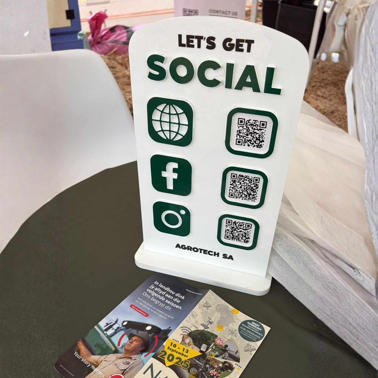 Custom Social Media QR-Code Acrylic Sign for Businesses