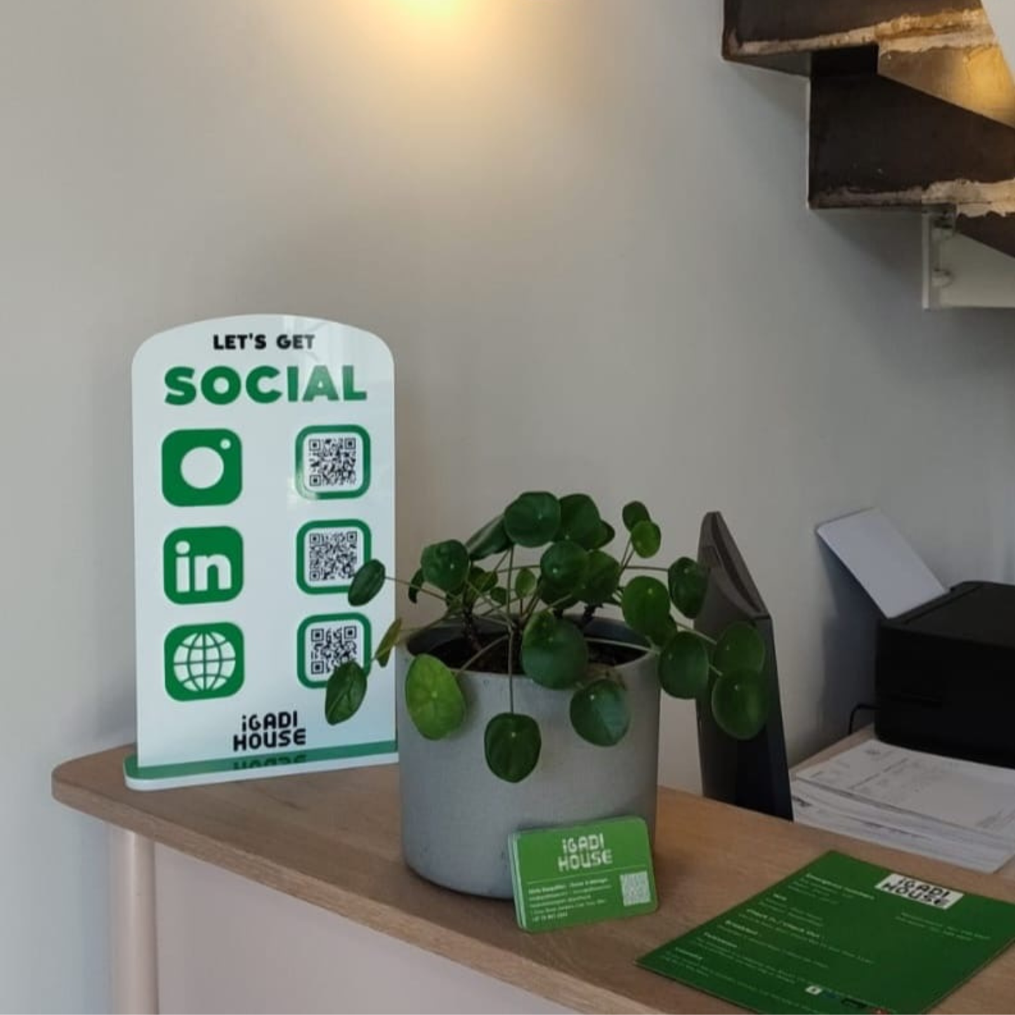 Custom Social Media QR-Code Acrylic Sign for Businesses