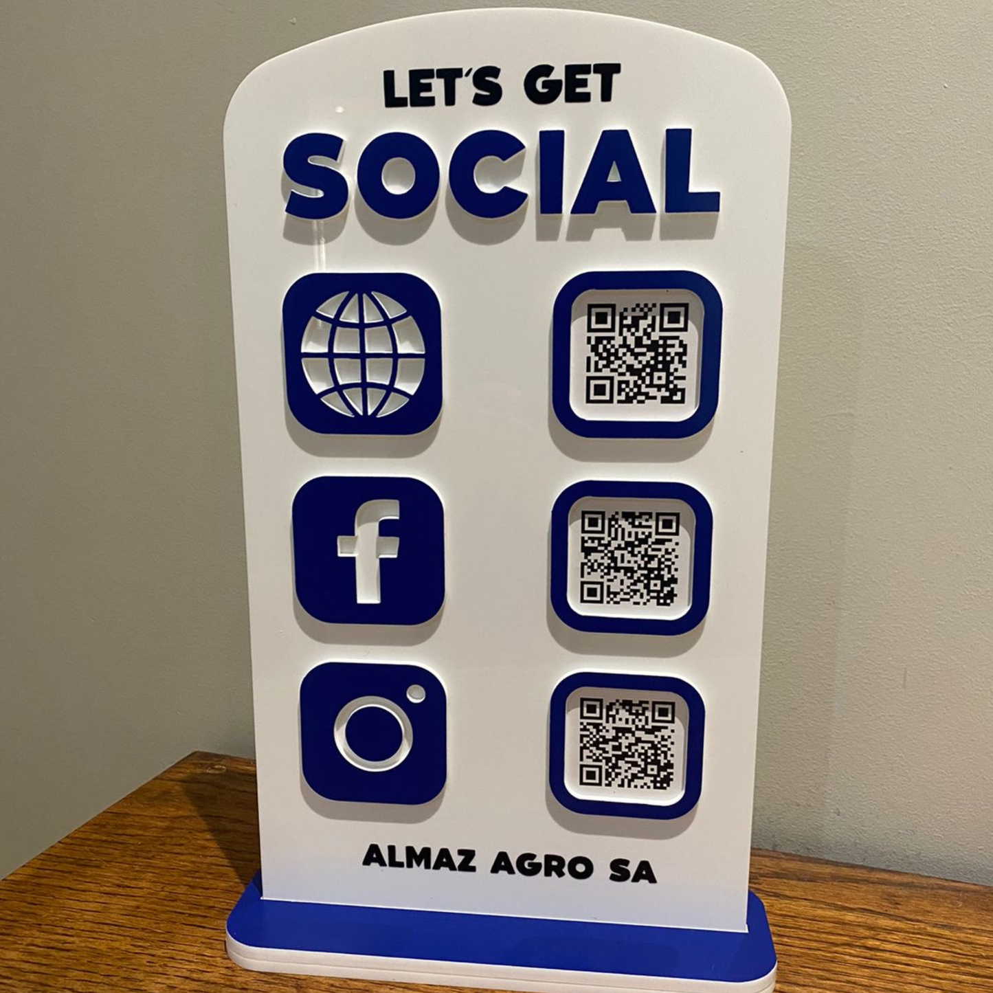 Custom Social Media QR-Code Acrylic Sign for Businesses