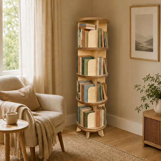 4-Tier Rotating Bookshelf