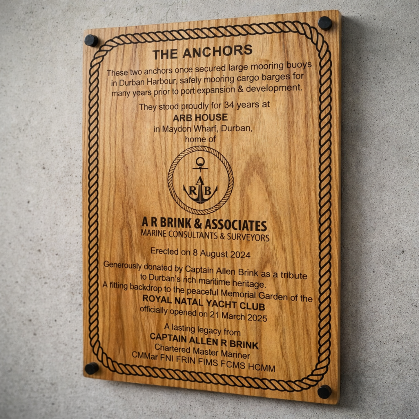 Oak Engraved Wall Plaque