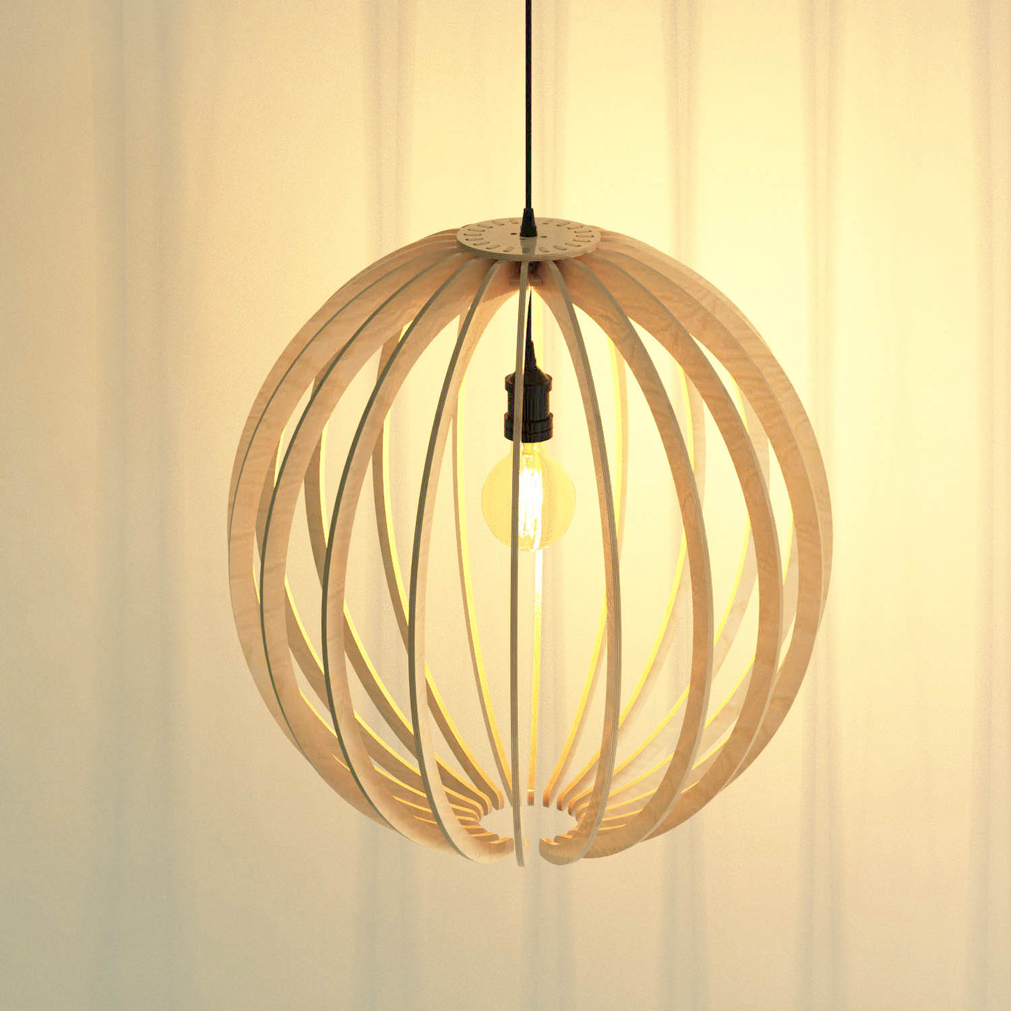 Sphere Pendant Light (6mm Birch Ply)